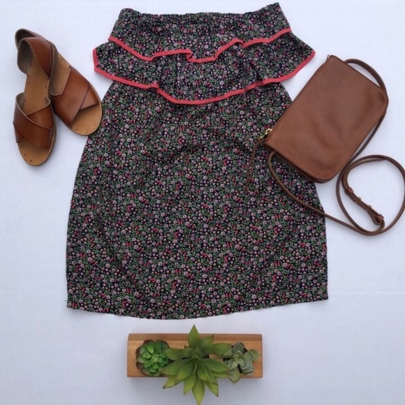 Floral Ruffle Strapless Mini Dress From ModCloth - Picture 2 of 8